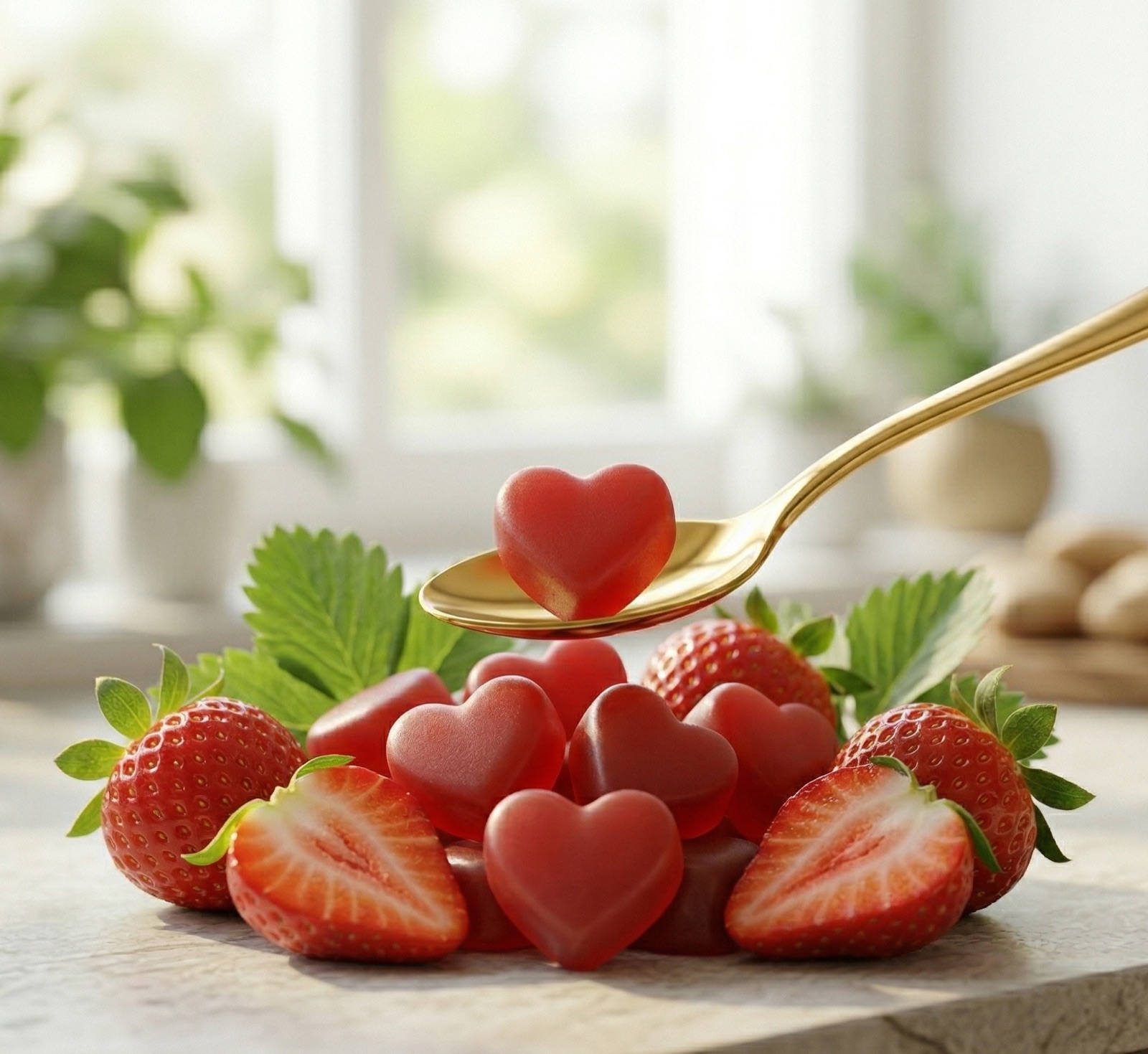 Bless Labs gummies with fresh strawberries